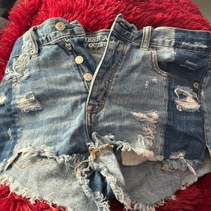 American Eagle Outfitters high waisted distressed jean shorts